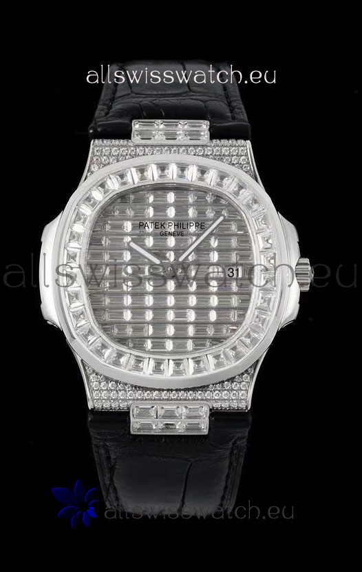 Patek Philippe Nautilus 5711/A Swiss Replica Watch 1:1 Mirror Replica in 904L Steel Diamonds Casing