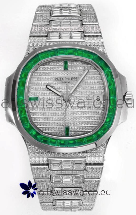 Patek Philippe Nautilus 5711/A Swiss Replica Watch 1:1 Mirror Replica in 904L Steel Diamonds Casing