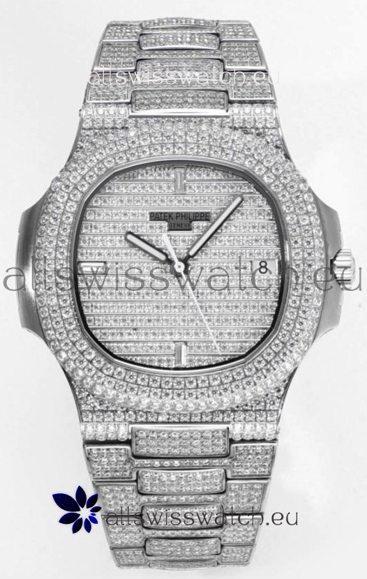 Patek Philippe Nautilus 5711/A Swiss Replica Watch 1:1 Mirror Replica in 904L Steel Diamonds Casing