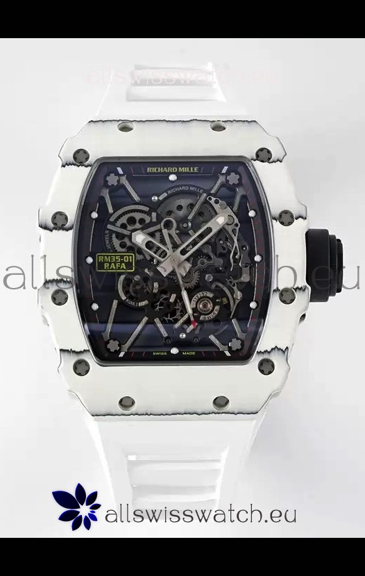 Richard Mille RM35-01 Rafael Nadal Carbon Fiber Casing with Genuine Tourbillon Super Clone Watch 