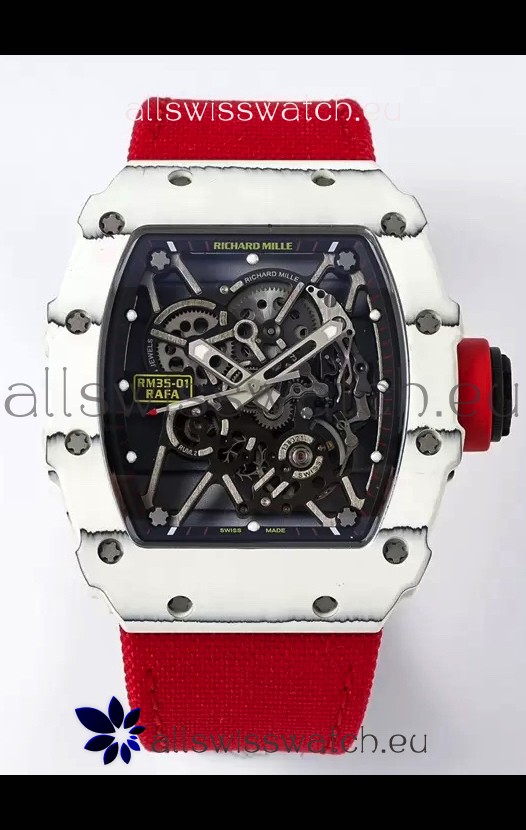 Richard Mille RM35-01 Rafael Nadal Carbon Fiber Casing with Genuine Tourbillon Super Clone Watch 