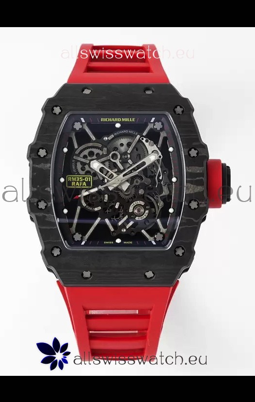Richard Mille RM35-01 Rafael Nadal Carbon Fiber Casing with Genuine Tourbillon Super Clone Watch 