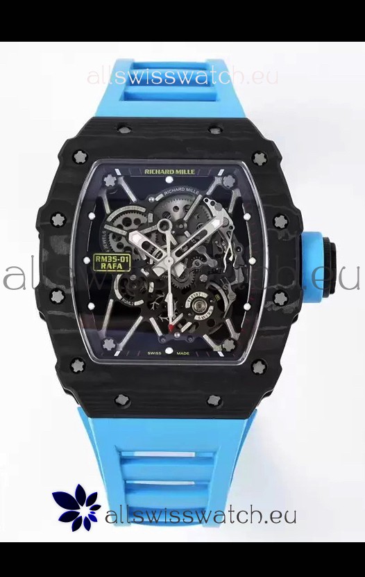 Richard Mille RM35-01 Rafael Nadal Carbon Fiber Casing with Genuine Tourbillon Super Clone Watch 