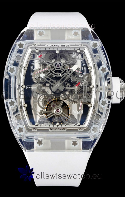 Richard Mille 56-01 Transparent Sapphires Casing with Genuine Swiss Tourbillon Movement Super Clone
