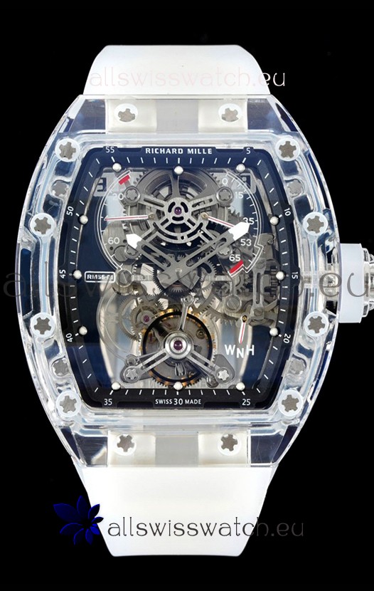 Richard Mille 56-01 Transparent Sapphires Casing with Genuine Swiss Tourbillon Movement Super Clone