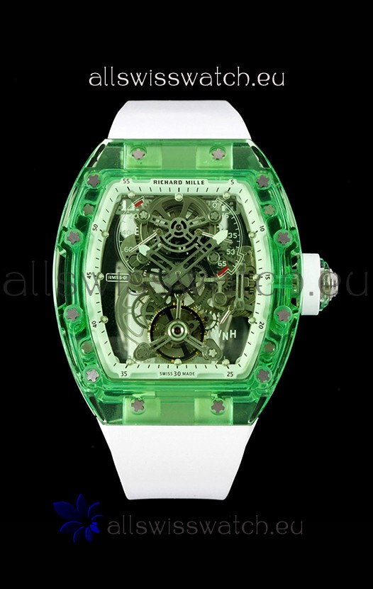Richard Mille 56-01 Transparent Sapphires Casing with Genuine Swiss Tourbillon Movement Super Clone