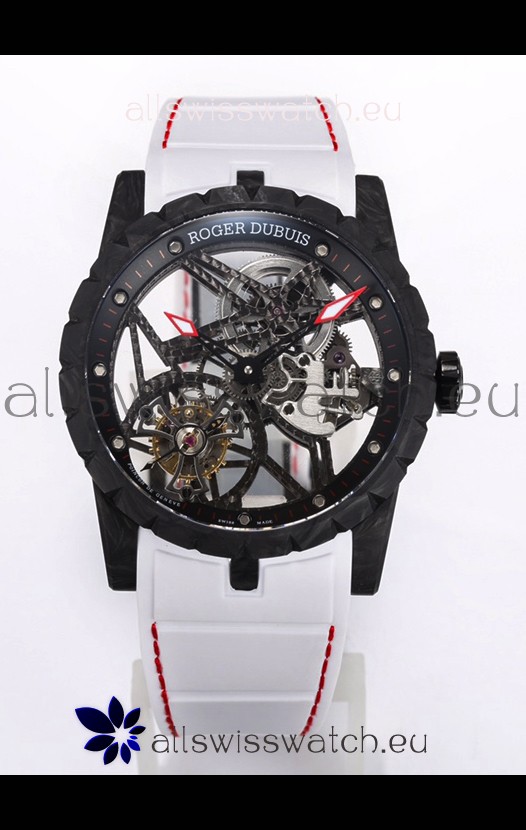 Roger Dubuis Excalibur Spider Flying Tourbillon Skeleton Carbon Casing 42MM 1:1 Mirror Swiss Watch