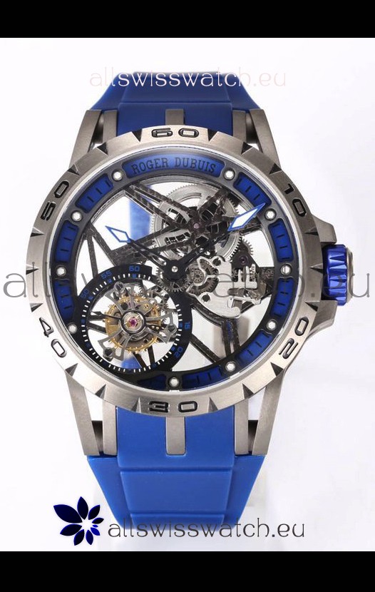 Roger Dubuis Excalibur Spider Flying Tourbillon Skeleton Titanium Casing 45MM 1:1 Mirror Swiss Watch