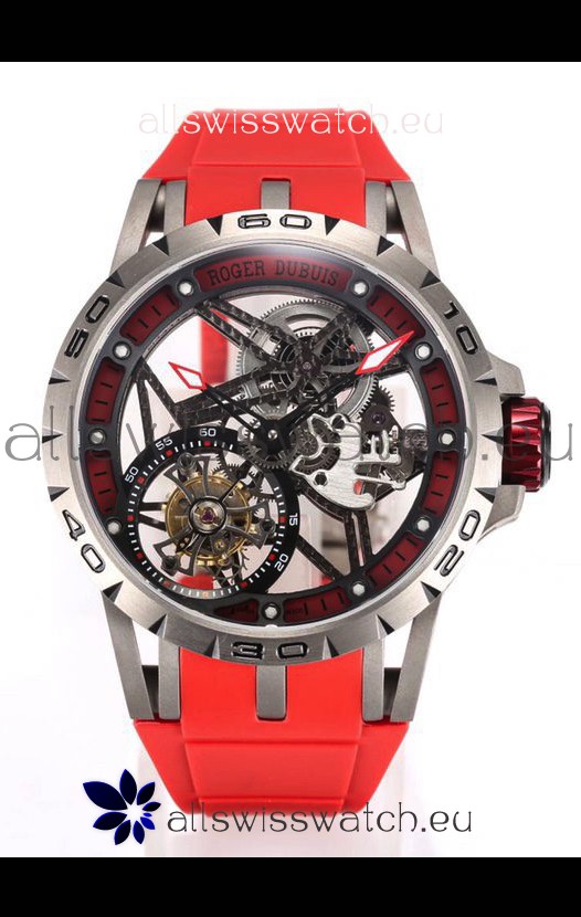 Roger Dubuis Excalibur Spider Flying Tourbillon Skeleton Titanium Casing 45MM 1:1 Mirror Swiss Watch