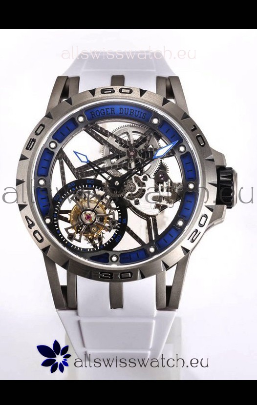Roger Dubuis Excalibur Spider Flying Tourbillon Skeleton Titanium Casing 45MM 1:1 Mirror Swiss Watch