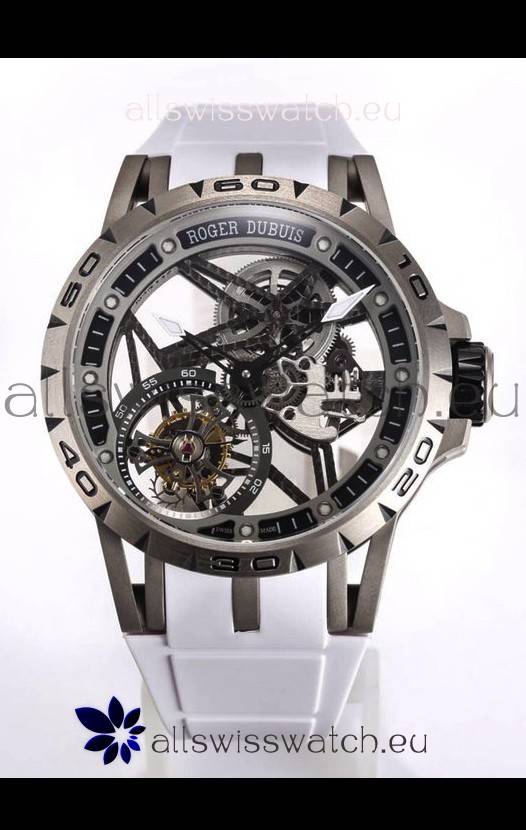 Roger Dubuis Excalibur Spider Flying Tourbillon Skeleton Titanium Casing 45MM 1:1 Mirror Swiss Watch