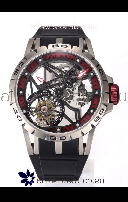 Roger Dubuis Excalibur Spider Flying Tourbillon Skeleton Titanium Casing 45MM 1:1 Mirror Swiss Watch