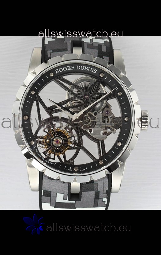 Roger Dubuis Excalibur Spider Flying Tourbillon Skeleton Steel Casing 42MM 1:1 Mirror Swiss Watch