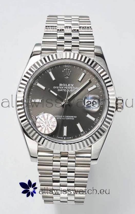Rolex Datejust Cal.3235 Movement Swiss Watch 1:1 Mirror Replica 904L Steel 41MM - Grey Dial 