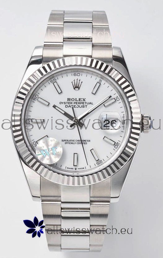 Rolex Datejust Cal.3235 Movement Swiss Watch 1:1 Mirror Replica 904L Steel 41MM - White Dial 