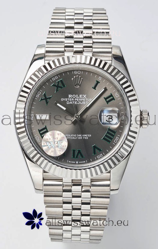 Rolex Datejust Cal.3235 WIMBLEDON Swiss Watch 1:1 Mirror Replica 904L Steel 41MM - Grey Dial 