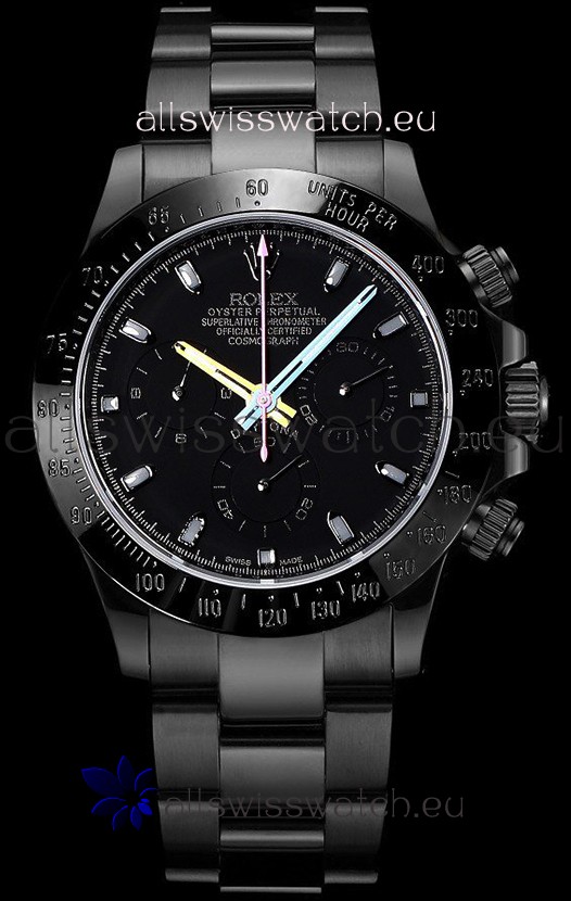 Rolex Daytona Blaken 1:1 Swiss Mirror Replica Black Dial Cal.4130 Movement (WITH BOX) 