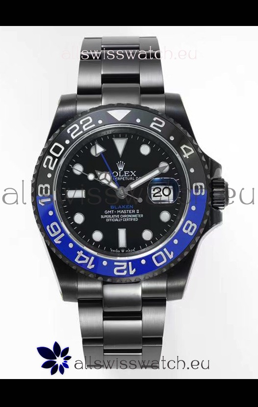 Rolex GMT Masters II REF.126710BLRO Batman BLAKEN Swiss Replica - 904L Steel in DLC Coating