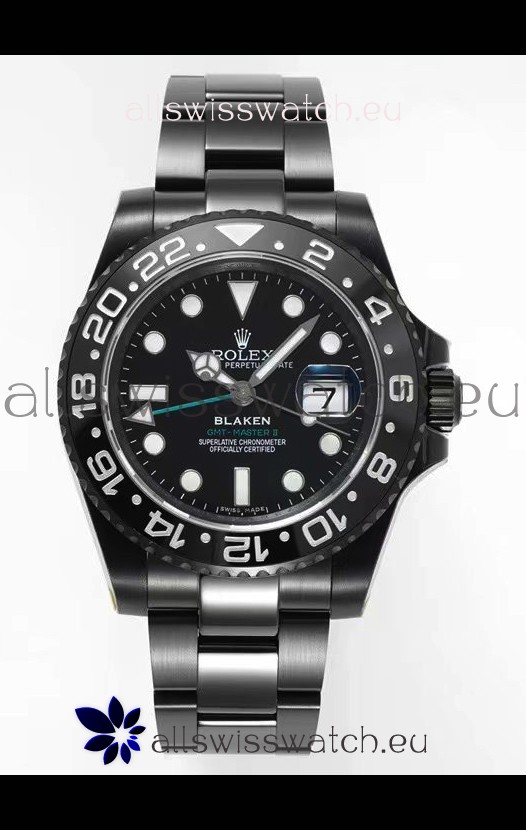 Rolex GMT Masters II REF.126710BLRO BLAKEN Swiss Replica - 904L Steel in DLC Coating