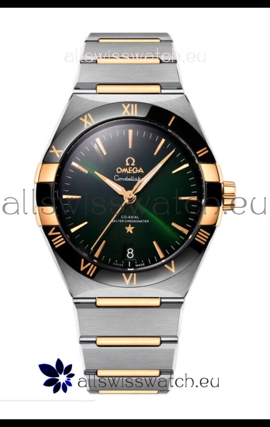 Omega Co-Axial Constellation Two Tone Black Green Dial 1:1 Mirror Replica 41MM