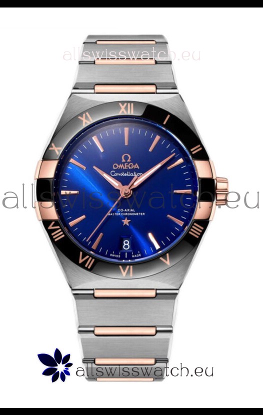 Omega Co-Axial Constellation Two Tone Blue Burgundy Dial 1:1 Mirror Replica 41MM