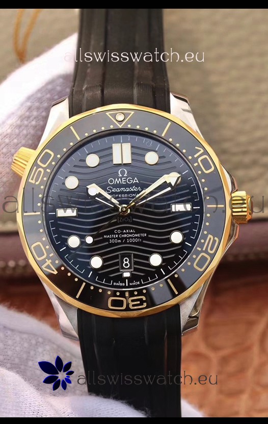 Omega Seamaster 300M Co-Axial Master Chronometer Black Dial Two Tone Casing 1:1 Mirror Replica