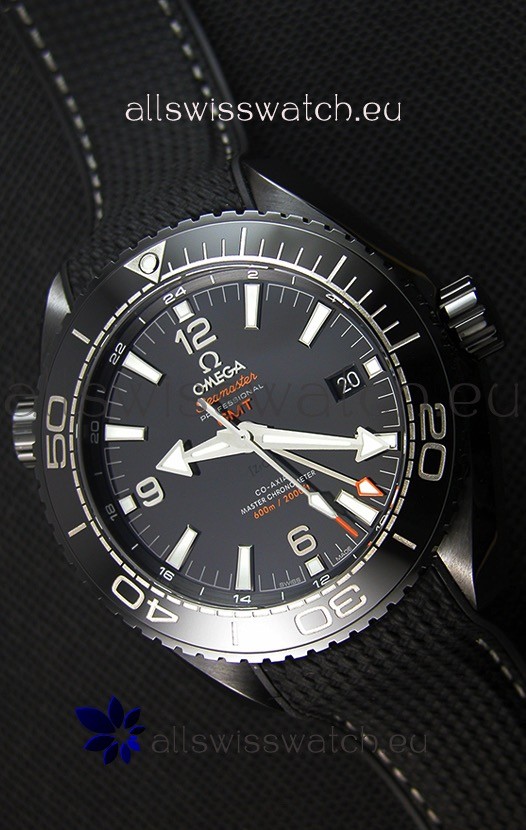 Omega Seamaster Planet Ocean Deep Black GMT 45.5MM 1:1 Mirror Replica Watch 