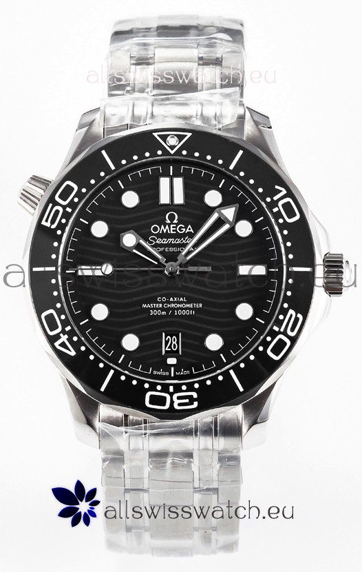 Omega Seamaster Super Clone 300M Master Chronometer Black Swiss 904L Steel Watch
