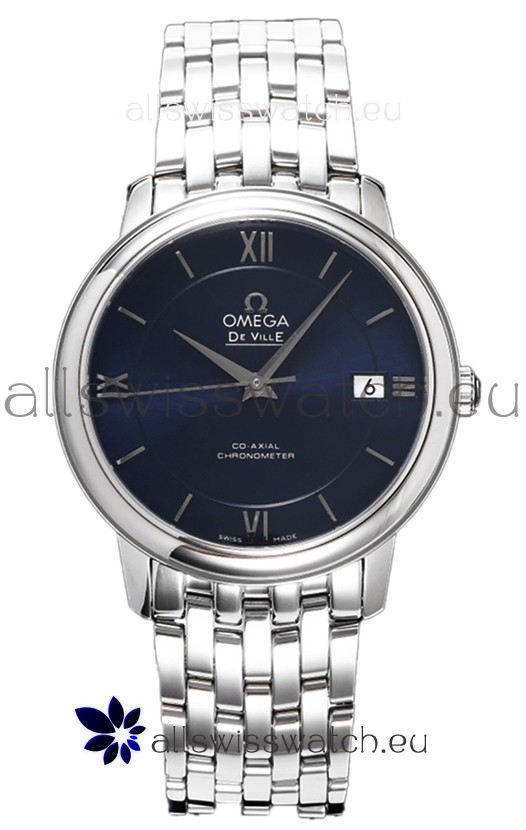 Omega De Ville Co-Axial Chronometer 36.8MM Swiss Replica Watch in Dark Blue Dial 