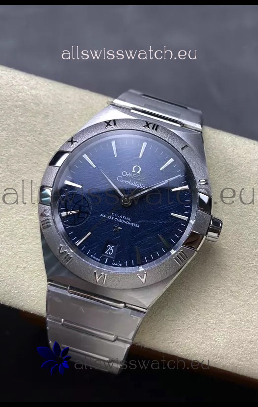 Omega Super Clone Co-Axial Constellation Stainless Blue Textured Dial Replica Watch