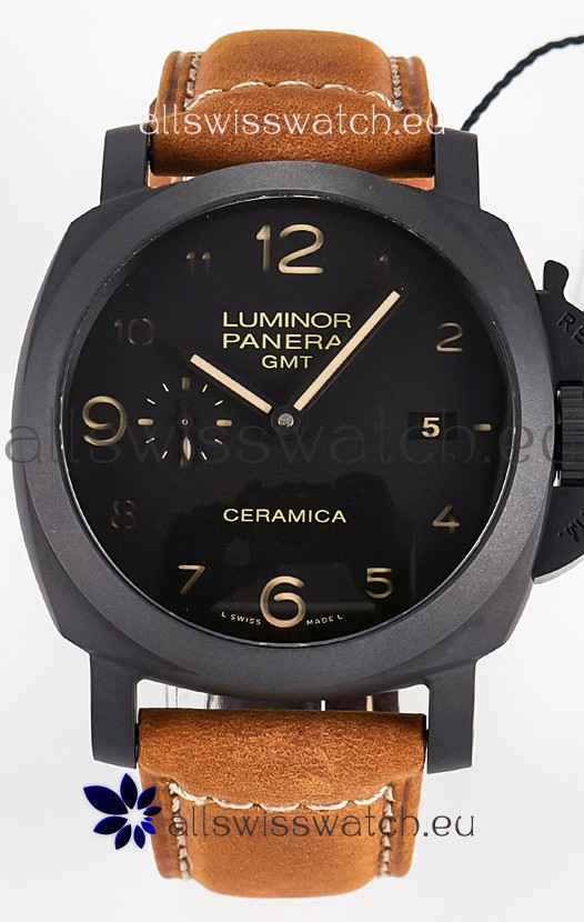 Panerai Super Clone Luminor Marina 42MM PAM441 GMT Ceramica Case Swiss Replica Watch