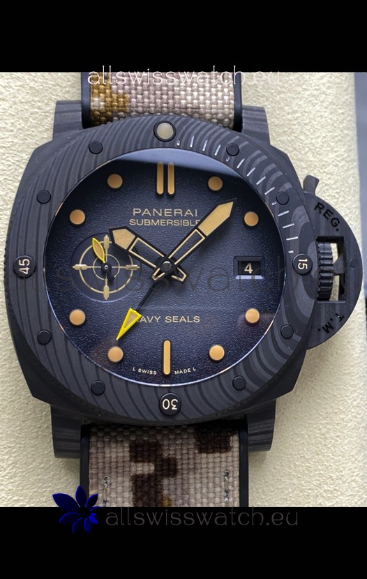 Panerai Submersible PAM1513 Carbotech GMT Navy Seals Edition Replica Watch 44MM