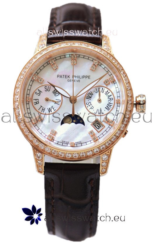 Patek Philippe Grand Complications Ladies First Perpetual Calendaer Rose Gold Swiss Replica Watch 