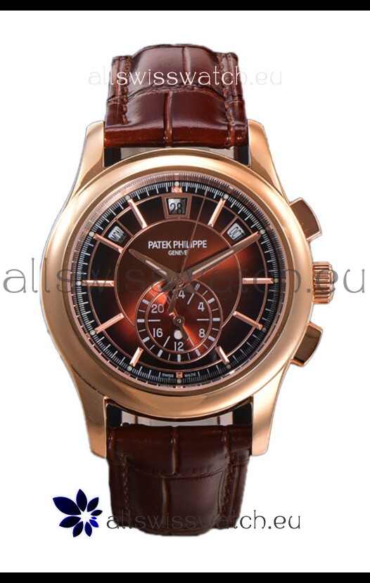 Patek Philippe 5205 Complications Moonphase Brown Dial 1:1 Mirror Swiss Replica Watch