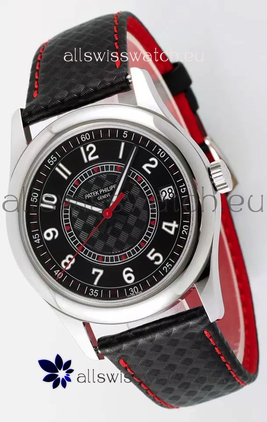 Patek Philippe Calatrava 6007 Black Dial Red Hands 904L Steel Casing 1:1 Mirror Replica Watch