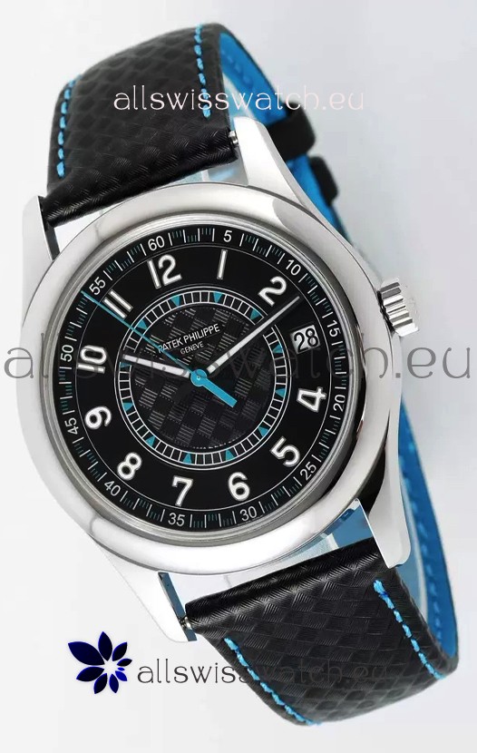 Patek Philippe Calatrava 6007 Black Dial Blue Hands 904L Steel Casing 1:1 Mirror Replica Watch
