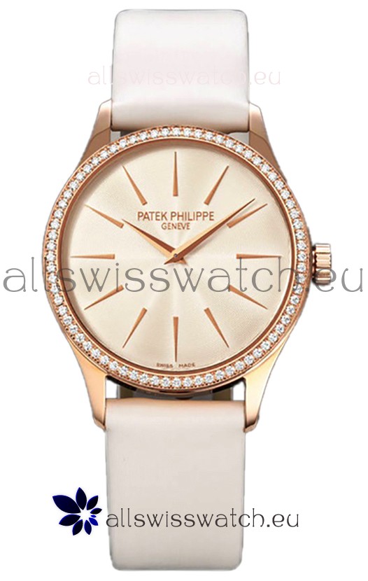 Patek Philippe Calatrava 4997 Ladies Rose Gold Yellow Dial with Swiss Automatic Movement Watch