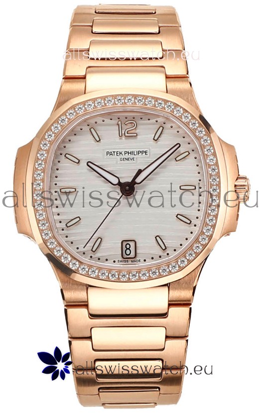Patek Philippe Nautilus 7118R 35MM 1:1 Rose Gold White Dial 1:1 Mirror Replica Watch