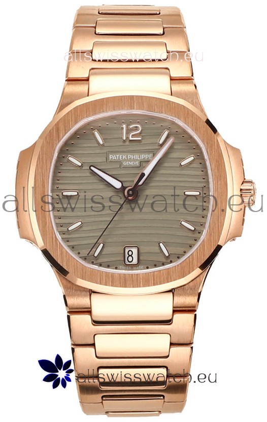 Patek Philippe Nautilus 7118R 35MM 1:1 Rose Gold Grey Dial 1:1 Mirror Replica Watch