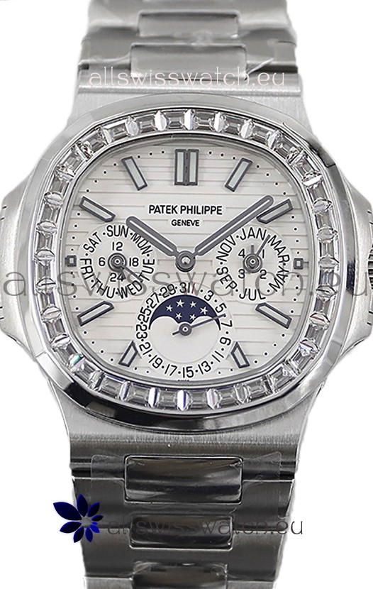 Patek Philippe Nautilus 5740 Perpetual Calendar Stainless Steel White Dial Swiss Replica Watch 
