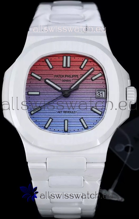Patek Philippe Nautilus 5711 AET Remould White Ceramic Edition Gradient Dial Swiss Replica Watch