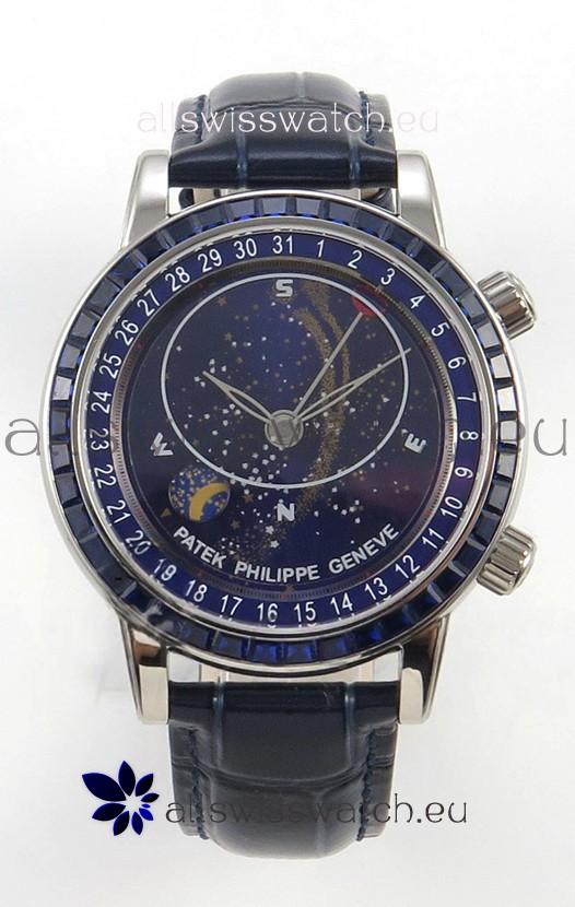 Patek Philippe Grand Complications 6102 Blue Dial Blue Diamonds Swiss Replica Watch 