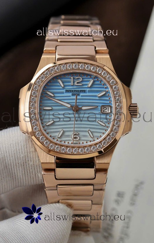 Patek Philippe 7010G Gradient Blue and White Dial Swiss Quartz Replica Watch