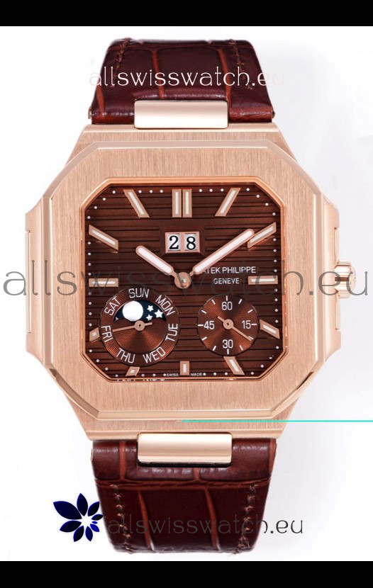Patek Philippe Cubitus 5822 Rose Gold Casing Brown Dial Swiss Replica Watch