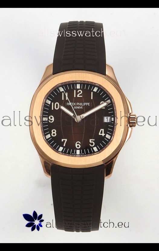 Patek Philippe Super Clone Aquanaut 5167 904L Rose Gold Brown Dial Watch 
