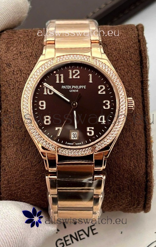 Patek Philippe Twenty-4 Green Dial Rose Gold Casing 1:1 Mirror Replica Watch 36MM