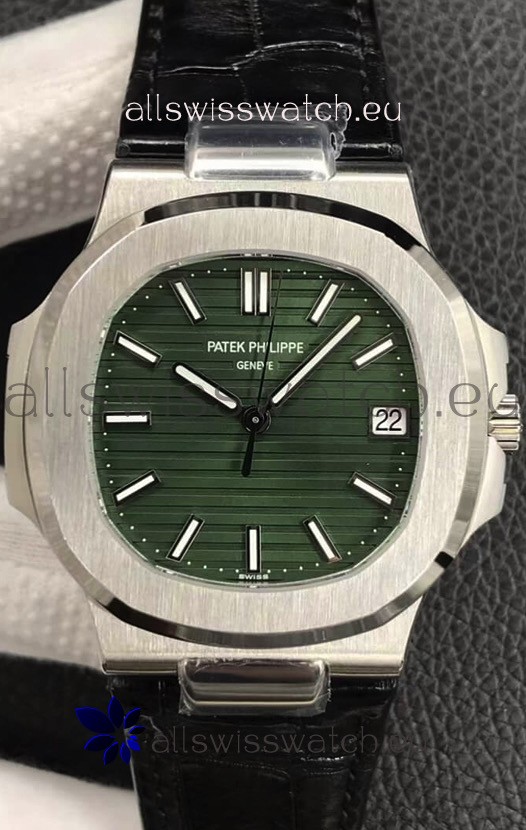Patek Philippe Nautilus 5711/1A-014 1:1 Mirror Swiss Replica Watch in Green Dial 904L Steel 