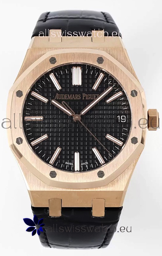 Audemars Piguet Royal Oak 15510 50th Anniversary 41MM Black Dial Rose Gold 41MM 1:1 Mirror Replica