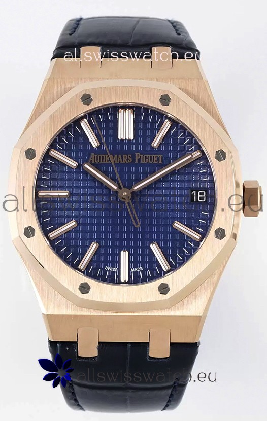 Audemars Piguet Royal Oak 15510 50th Anniversary 41MM Blue Dial Rose Gold 41MM 1:1 Mirror Replica