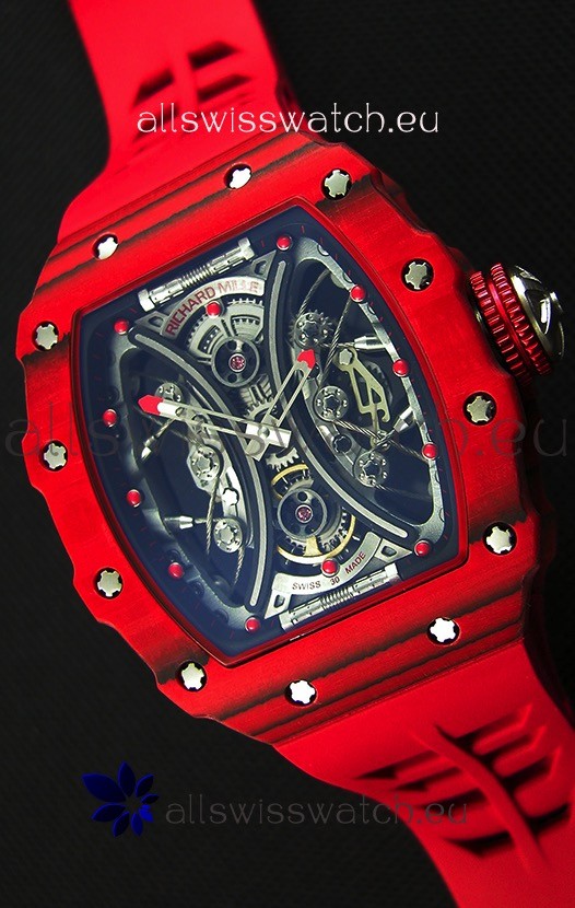 Richard Mille RM53-01 Pablo Mac Donough Red Carbon Case Swiss Replica Watch 